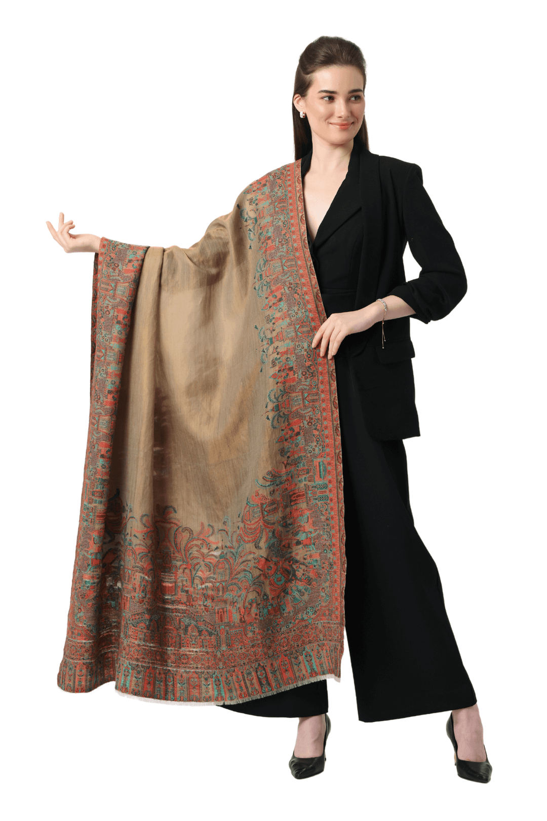 KHE Presented Zari ultra Fine Kaani Shawl