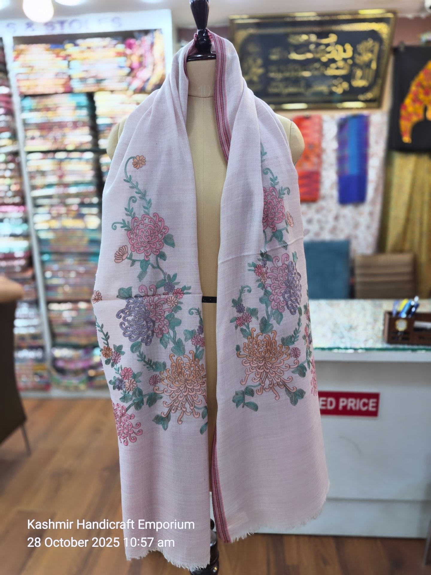 LIGHT PINK STOLE DESIGNER