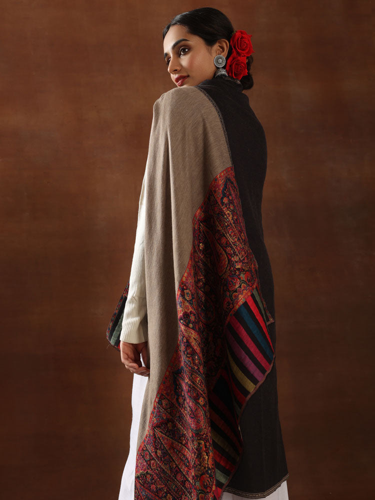 Shawl Baraat Border Reversible– Black, Beige